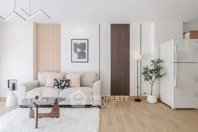 Modern living room with stylish decor and cozy ambiance