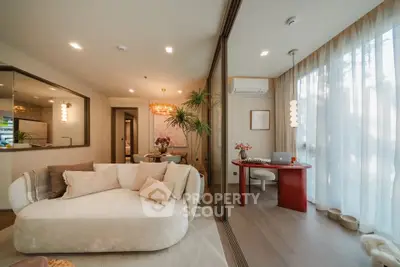 Luxurious modern living room with elegant decor and natural light