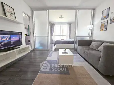 Modern living room with stylish decor and cozy ambiance