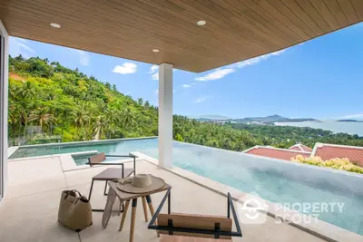 Luxurious infinity pool with stunning ocean and mountain views