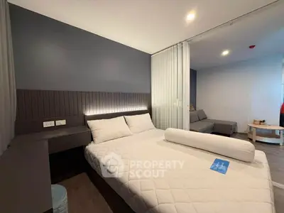 Modern bedroom with stylish decor and cozy ambiance