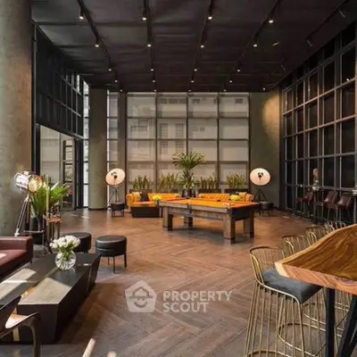 Luxurious modern living room with high ceilings and elegant decor