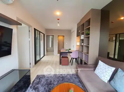 Modern living room with stylish decor and open layout