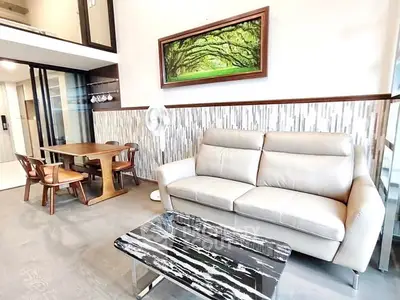 Modern living room with stylish furniture and open layout