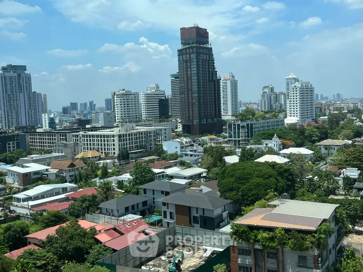 Stunning cityscape view showcasing modern high-rise buildings and lush greenery, perfect for urban living enthusiasts.