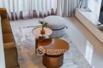 Modern living room with stylish furniture and elegant decor