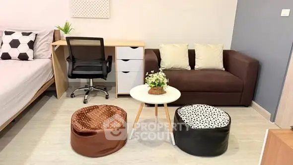 Cozy living room with modern furniture and stylish decor