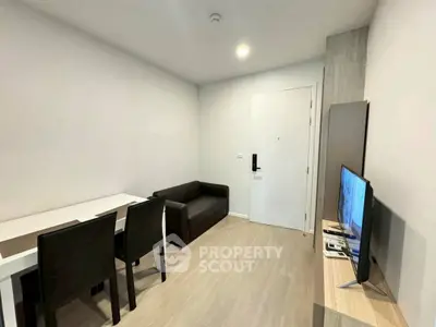 Modern living room with sleek furniture and minimalist design