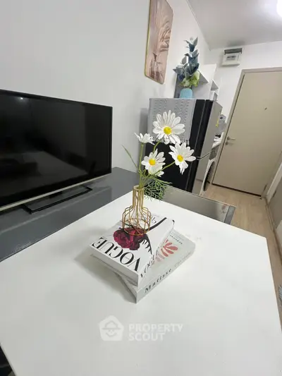 Modern living room with stylish decor and sleek furniture