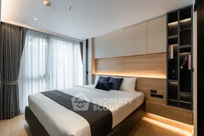 Modern bedroom with stylish lighting and elegant decor