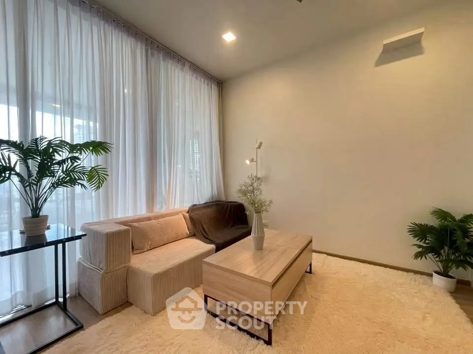 Stylish living room with cozy sofa and elegant decor