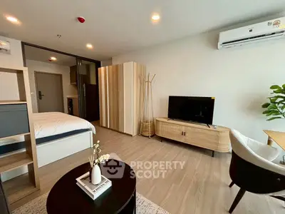 Modern studio apartment with stylish decor and open layout