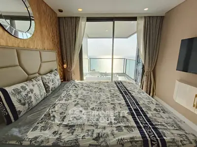 Luxurious bedroom with ocean view and elegant decor