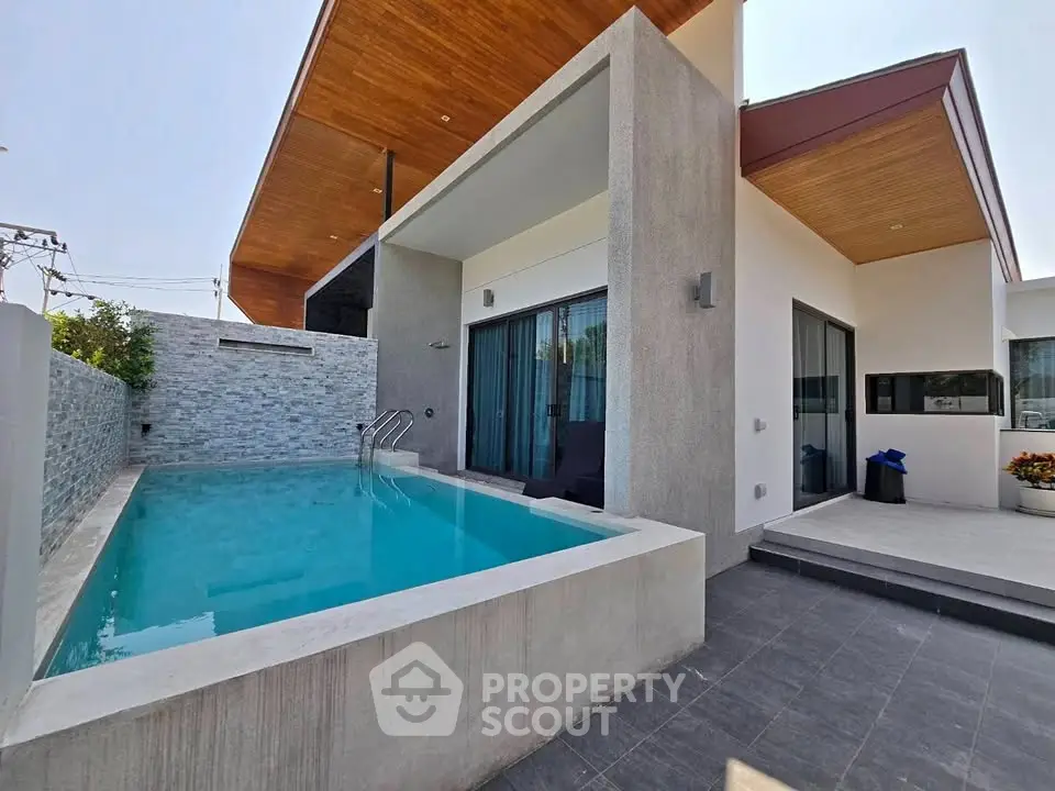 Modern villa with private pool and sleek architectural design