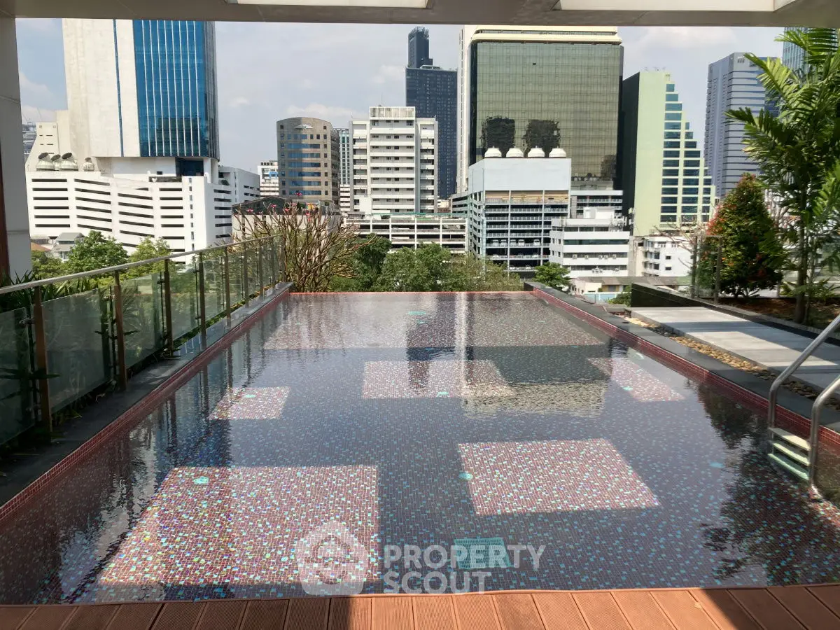 Stunning rooftop pool with city skyline view, perfect for luxury urban living.