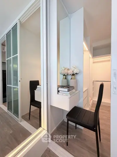Stylish modern study nook with sleek design and elegant decor in a contemporary home.