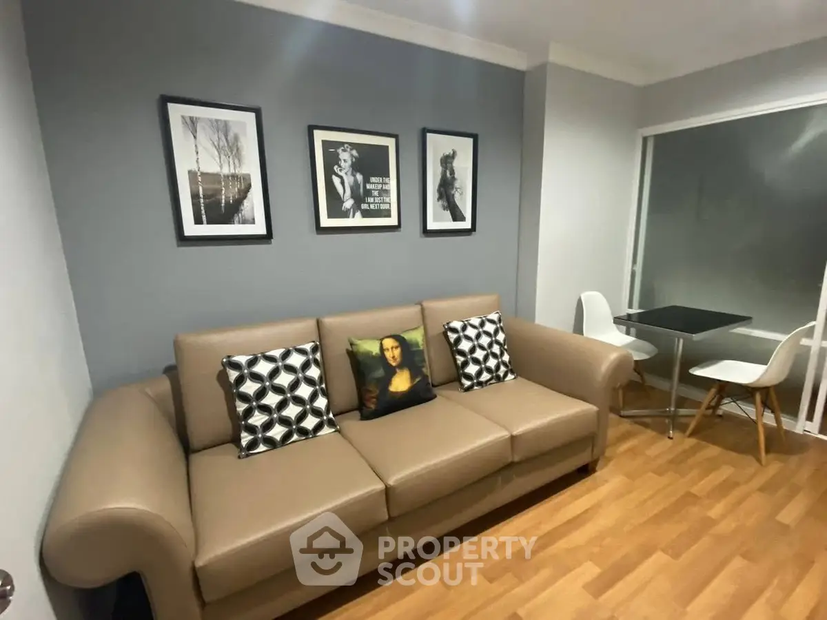 Stylish living room with modern decor and cozy seating area