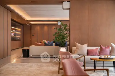 Luxurious living room with modern furniture and elegant decor