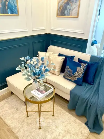 Chic living room with elegant decor and cozy seating area