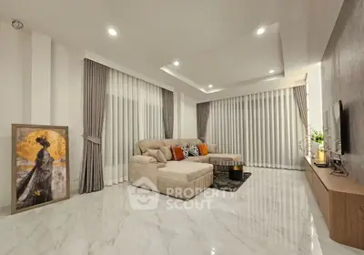 Luxurious modern living room with elegant decor and spacious seating area