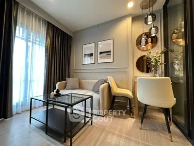 Elegant modern living room with stylish decor and natural light