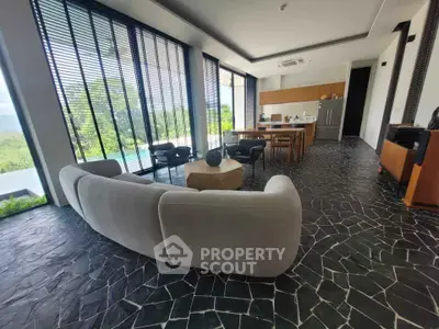 Luxurious modern living room with panoramic views and stylish decor