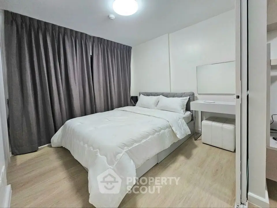 Modern bedroom with cozy bed and stylish decor