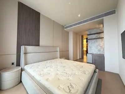 Luxurious bedroom with modern design and elegant furnishings