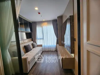 Modern living room with elegant decor and natural light