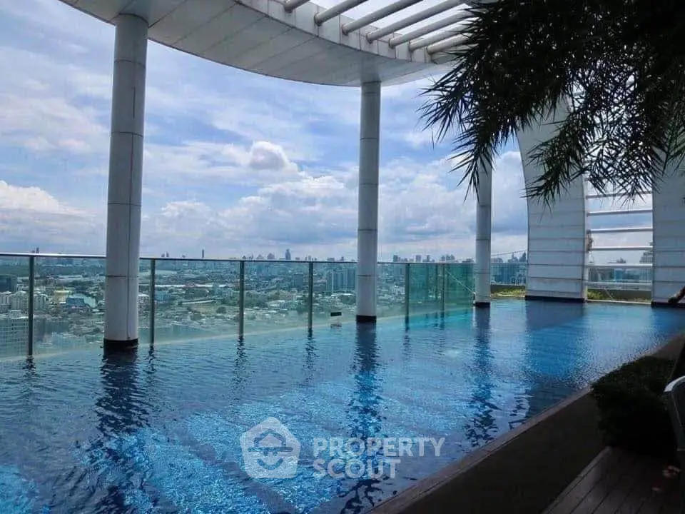 Stunning rooftop infinity pool with panoramic city views and modern architectural design.