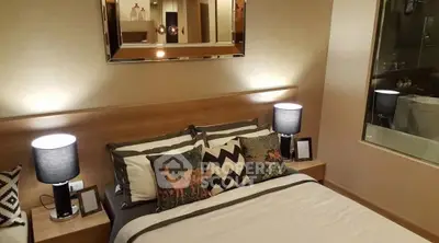 Luxurious bedroom with elegant decor and ambient lighting for a cozy retreat.