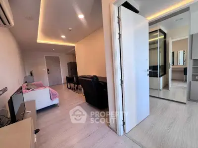 Modern apartment interior with open living room and stylish decor
