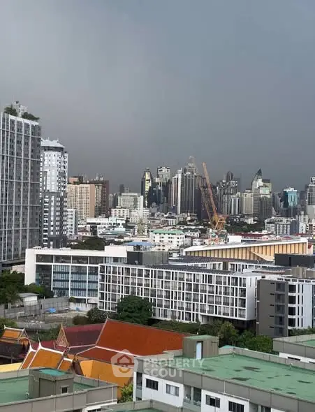 Stunning cityscape view with modern high-rise buildings and vibrant skyline.