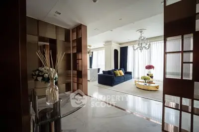 Luxurious modern living room with elegant decor and spacious layout