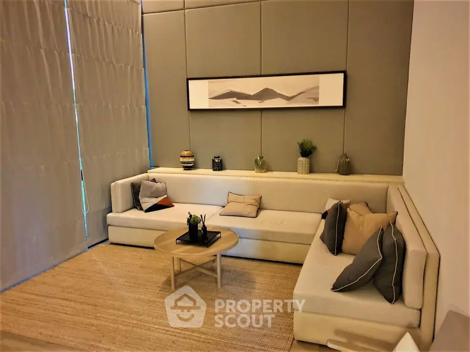 Stylish modern living room with cozy sectional sofa and elegant decor