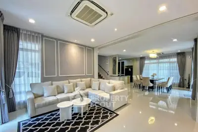 Spacious modern living room with elegant decor and open layout