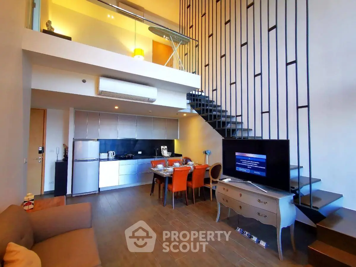 Modern loft apartment with open kitchen and stylish living area