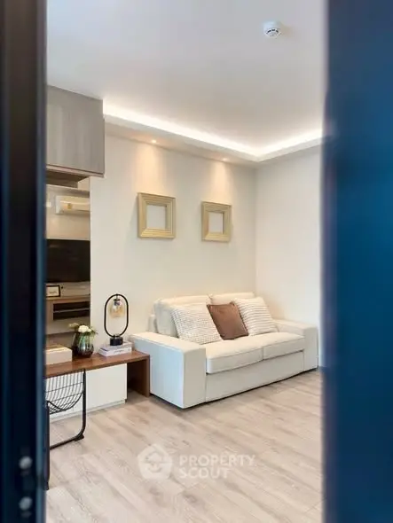 Cozy living room with modern decor and comfortable seating