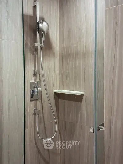 Modern bathroom shower with sleek design and elegant tiling