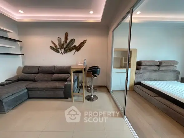 Modern living room with stylish decor and comfortable seating