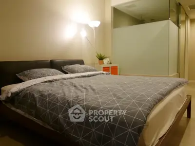Modern bedroom with stylish decor and cozy ambiance