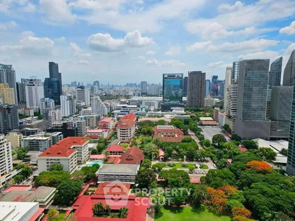 Stunning cityscape view showcasing vibrant urban skyline and lush greenery, perfect for real estate investment.