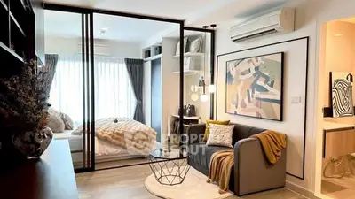 Modern living room with stylish decor and cozy ambiance