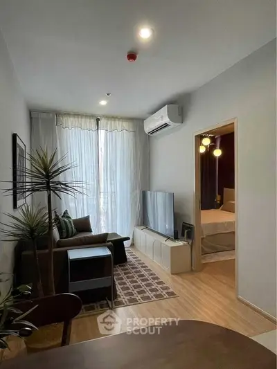 Modern living room with stylish decor and natural light