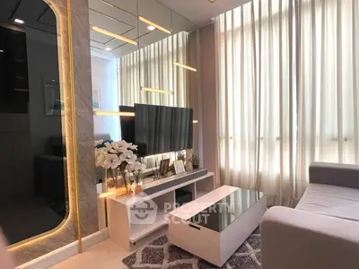 Modern living room with stylish decor and natural light