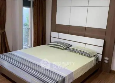 Modern bedroom with stylish bed and elegant decor