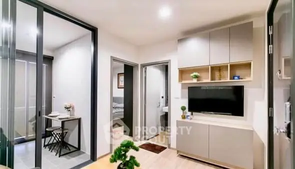 Modern apartment interior with open living space and stylish decor