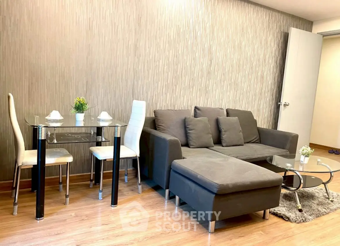 Modern living room with stylish furniture and elegant decor