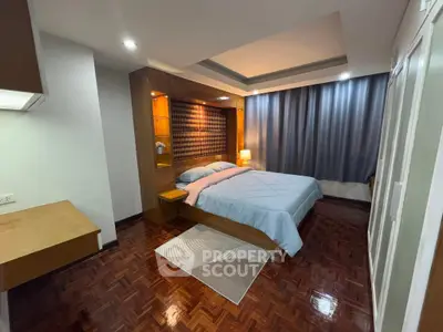 Elegant bedroom with modern design and cozy lighting