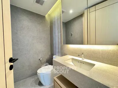 Modern bathroom with sleek design and elegant fixtures